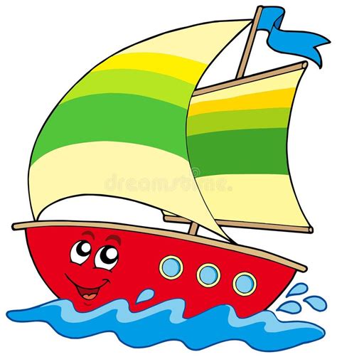 Cartoon Boat Stock Vector Illustration Of Ocean Water