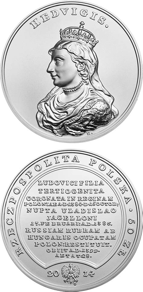 500 Zloty Coin Jadwiga Of Anjou Poland 2014