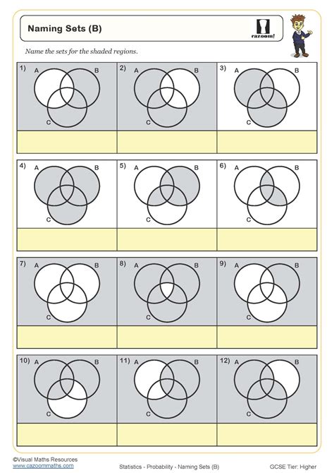 Naming Sets B Worksheet Printable Maths Worksheets