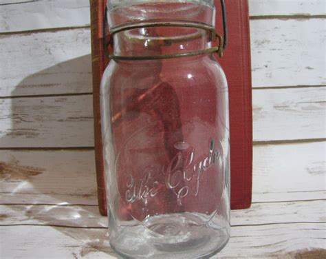 The Clyde Mason Jar Clyde Glass Works Vintage Canning Jar Clyde Ny Old