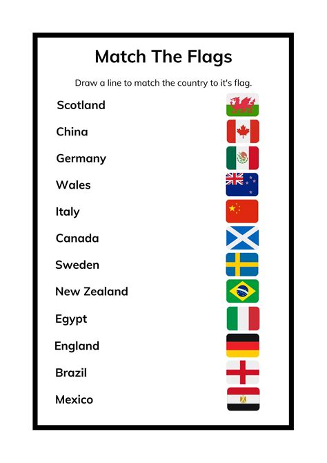 Learn The Flags Worksheet Printable Geography Games For Children Pdf