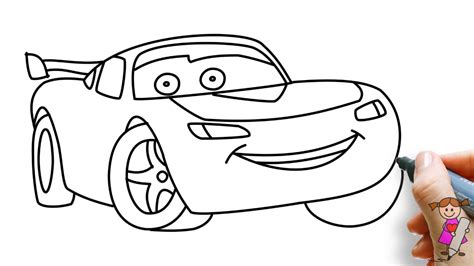 Afbeeldingsresultaat voor auto tekening simpel auto tekeningen. Leer om Lightning McQueen te tekenen voor kinderen! - YouTube