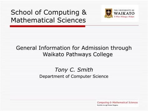 Ppt School Of Computing And Mathematical Sciences Powerpoint