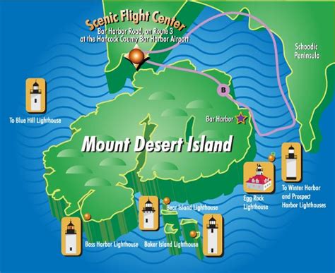 A Map Of Mount Desert Island Showing The Location And Its Surrounding