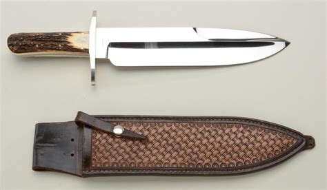 Large Bowie Style Stag Handled Knife By K Draper Massive High
