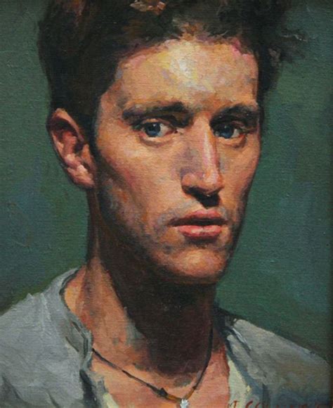 Peter Jacob Collins Oil On Canvas 1990 Figurative Art Male Head