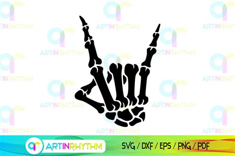 Rock Skeleton Hand Symbol Svg Graphic By Artinrhythm Creative Fabrica