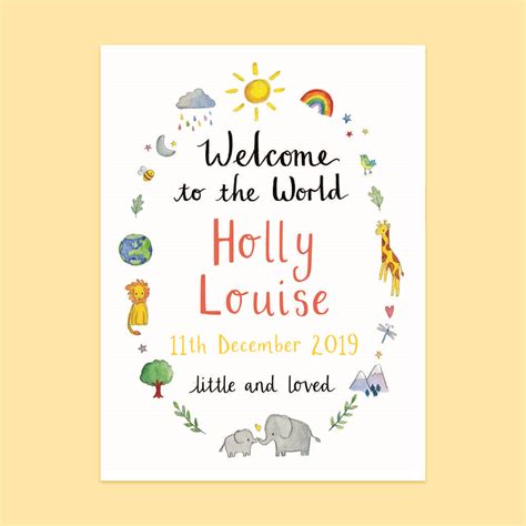Personalised Welcome To The World Baby Card By Ruby And Rafe