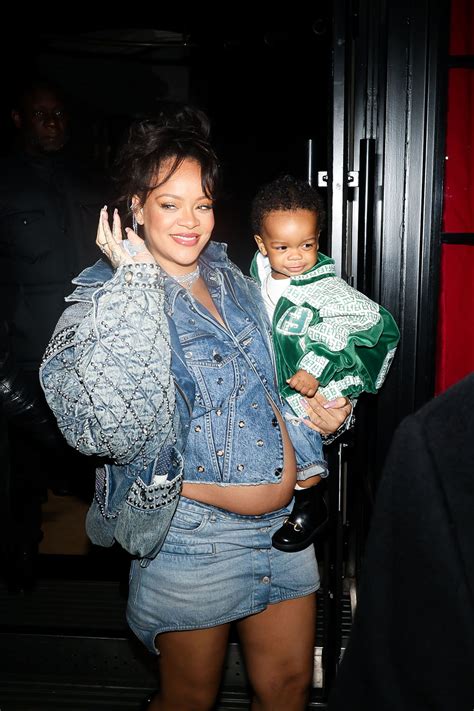 Rihanna In Paris With Her Adorable Stylish Baby Dressed In A Velvet