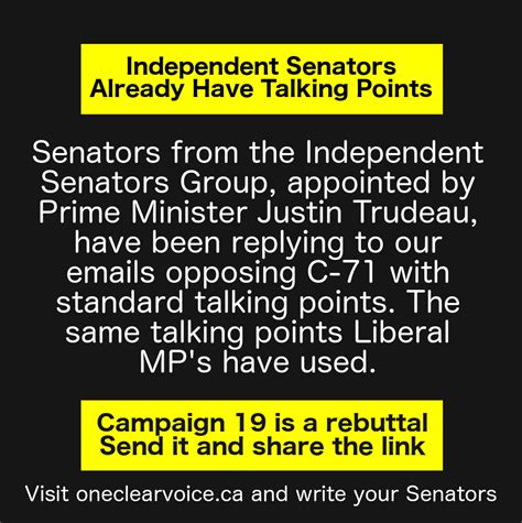 Independent Senators Talking Points Rebuttal Rcanadaguns