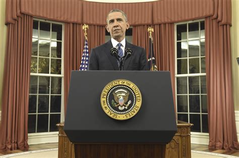 Why Was President Obama Standing During His Oval Office Address The Washington Post