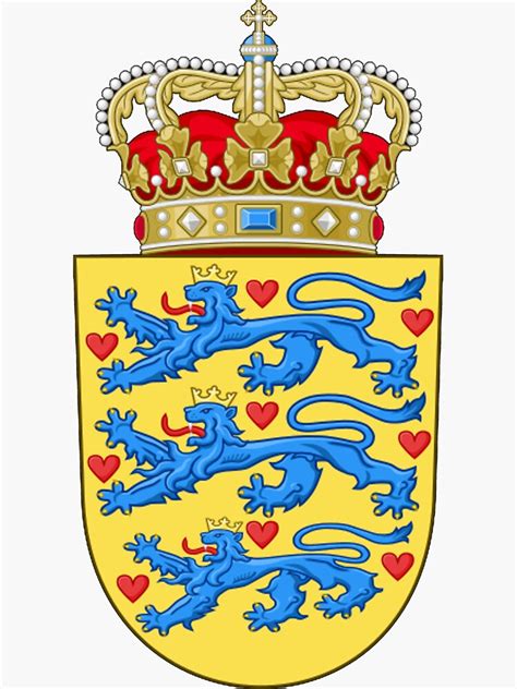 Danish Coat Of Arms Sticker For Sale By P I R Redbubble