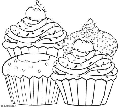 Cupcake Målarbilder Gratis Utskrivbar Sidor för Barn