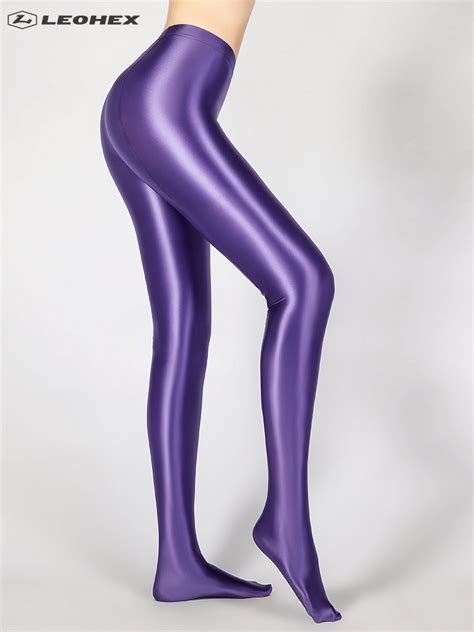 Yoga Outfit Online Sale Leohex Spandex Glossy Opaque Pantyhose Shiny