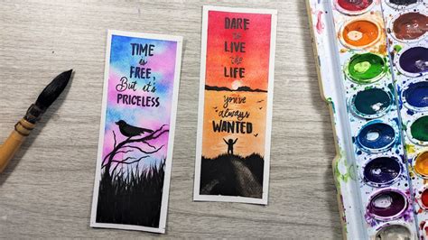 simple watercolor bookmarks ideas with quotes youtube
