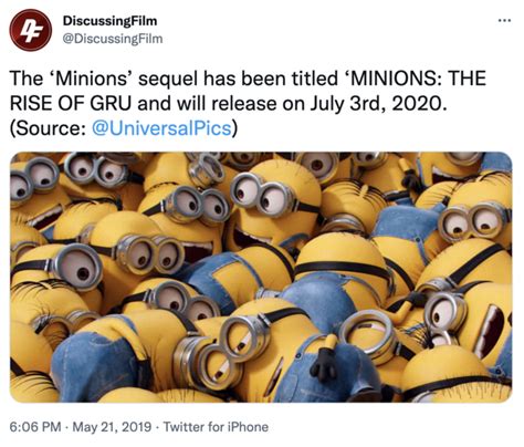 minions the rise of gru announcement tweet minions the rise of gru know your meme