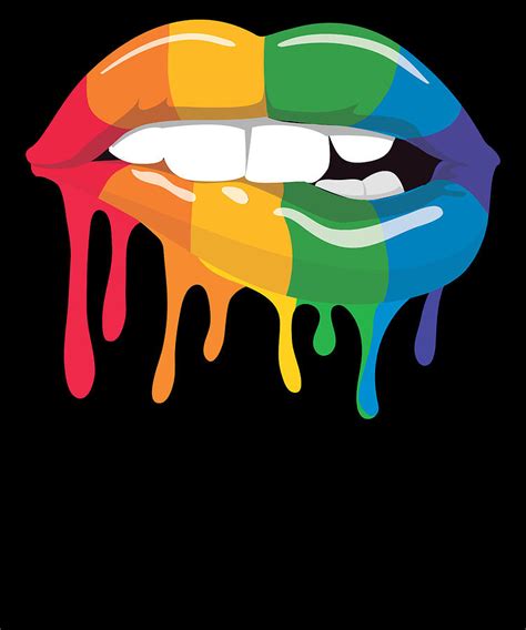 Lgbt Rainbow Lips Pride For Gay Homosexual Lesbian Digital Art By