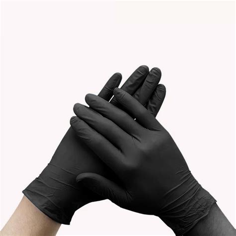 4046 Powder Free Black Nitrile Gloves Large En455 En374 10x100