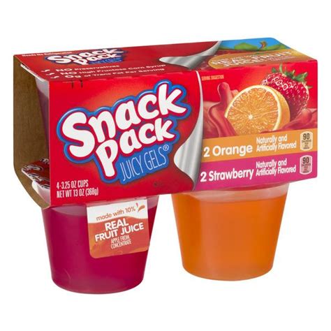 Snack Pack Strawberry And Orange Gelatin Juicy Gels 4pk Hy Vee Aisles