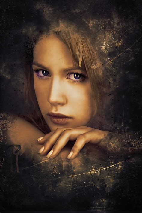 Portrait Fantasy Fantasy Portrait Dark Gothic Woman Girl Young