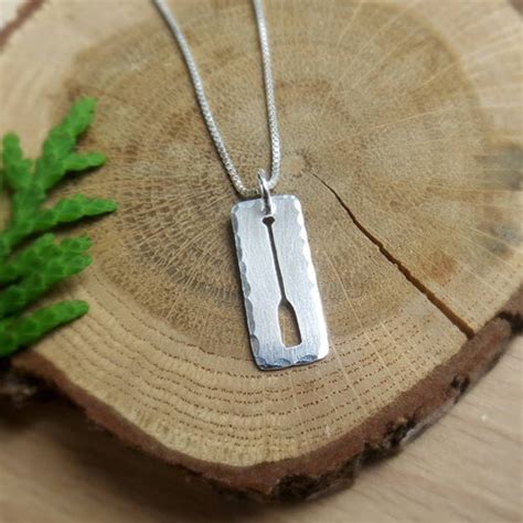Paddle On Sterling Silver Canoe Paddle Necklace Etsy