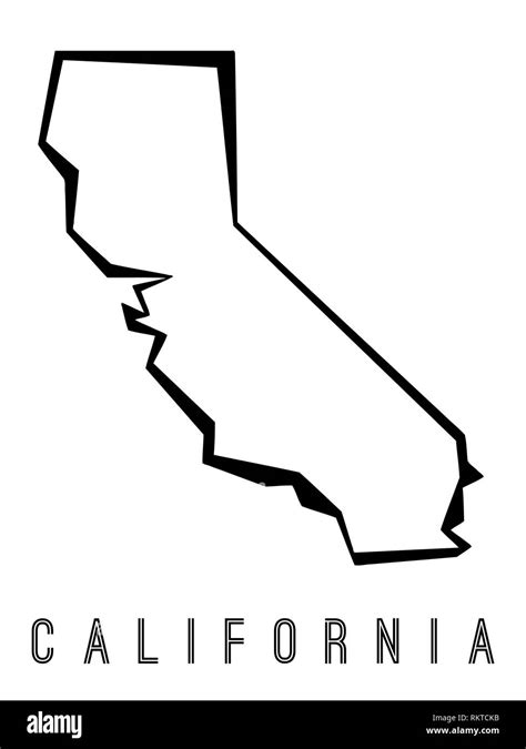 California Map Outline Us State Shape Sharp Polygonal Geometric Style