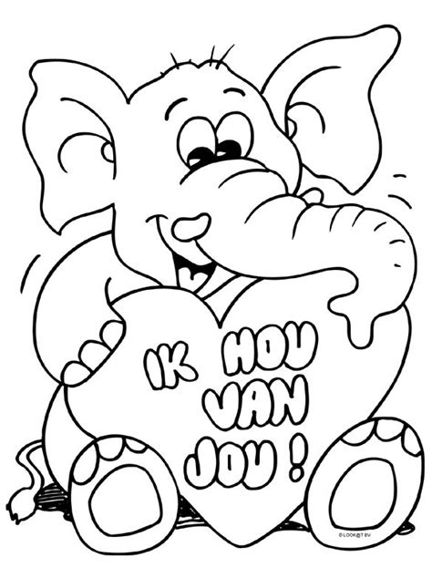 Olifant Valentijn Kleurplaten Pinterest