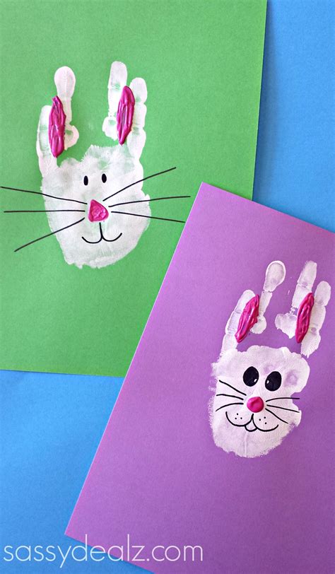 Bunny Rabbit Handprint Craft For Kids Easter Idea Crafty Morning