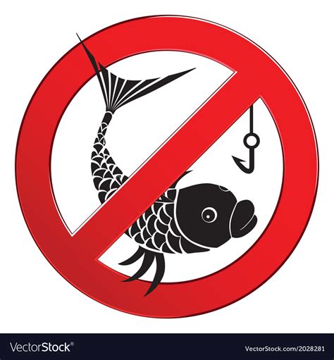 No Fishing Sign Depicting Banned Activities Vector Image