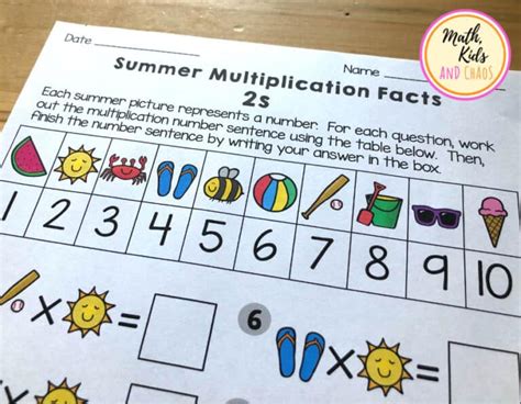 Summer Multiplication Facts Worksheets Math Kids And Chaos