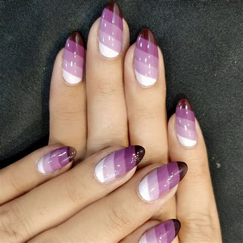 Striped Purple Nail Art Wedabout