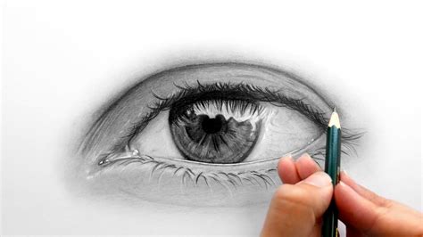 Shade most of the center circle in to make it black, but leave a tiny patch white to show light reflecting in the pupil. Timelapse | Drawing, shading a realistic eye with Faber-Castell graphite pencils | Emmy Kalia ...