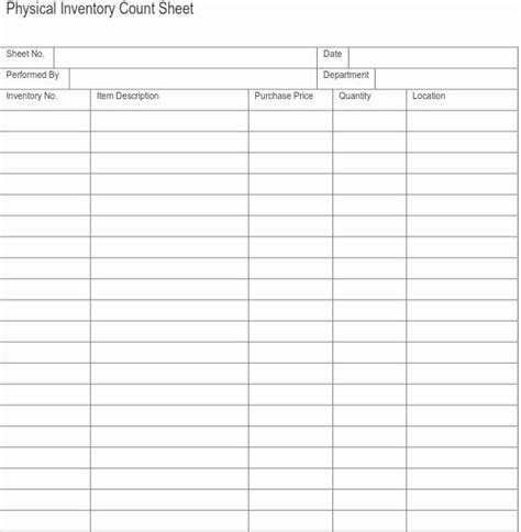 48 Physical Inventory Count Sheet Templates