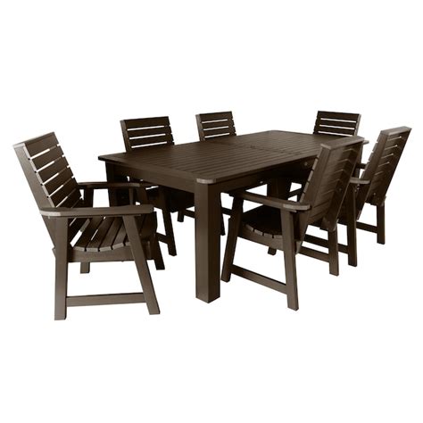 Highwood The Weatherly Collection 7 Piece Brown Patio Dining Set At