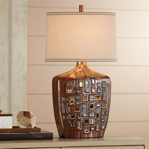 Modern Table Lamp With Nightlight Led Ceramic Cutout For Living Room