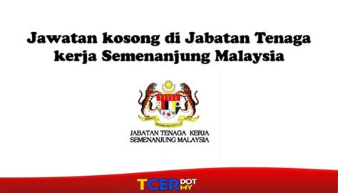 Jawatan Kosong Di Jabatan Tenaga Kerja Semenanjung Malaysia TCER MY