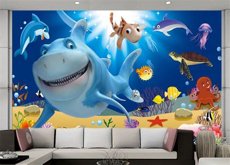 3d Room Wallpaper Custom Mural Non Woven 3 D Underwater World Dolphins And Sea Turtles Paintings