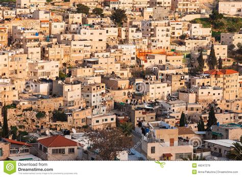 Arab Homes On The Hillside Of Mount Of Olives In Jerusalem Stock Image