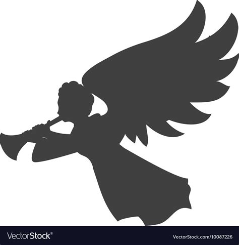 Angel Silhouette Fairy Wing Heaven Icon Royalty Free Vector