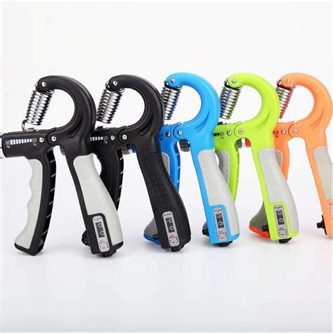 R Shape Adjustable Hand Grip Sports Strength Countable Exercise