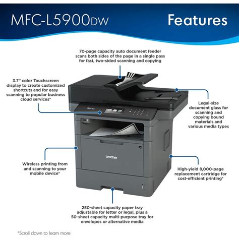 Brother Mfc L5900dw Laser Multifunction Printer Monochrome Duplex
