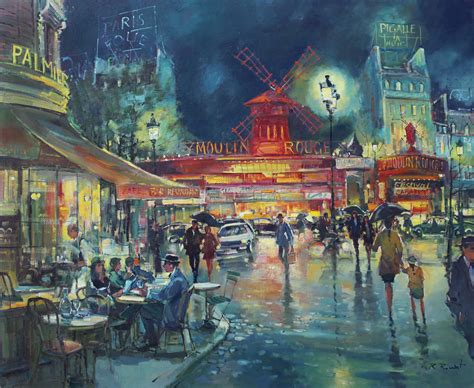 Le Moulin Rouge Et La Place Blanche Montmartre Robert Ricart
