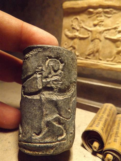 Mesopotamia Persian Cylinder Seal And Impression Replica Achaemenid Period