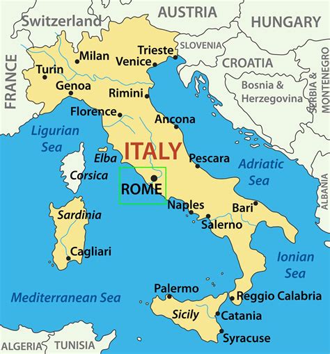 Capital Of Italy Map Map Of Italy Showing Rome Lazio Italy