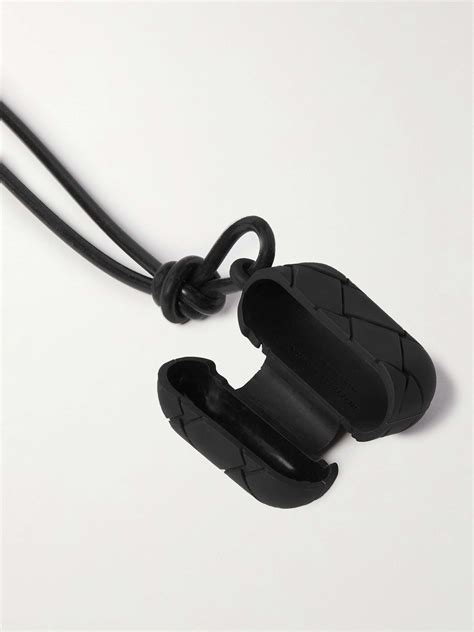 Black Intrecciato Rubber Airpods Pro Case With Lanyard Bottega Veneta Mr Porter