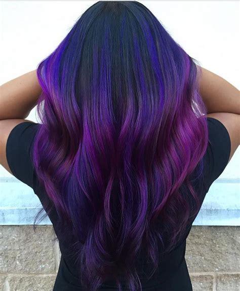 I bleached it dyed with bright purple and after 3 months, i dyed it back to the brown color, i put the brown dye over purple hair. 50 Glamorous Dark Purple Hair Color Ideas — Destined to ...