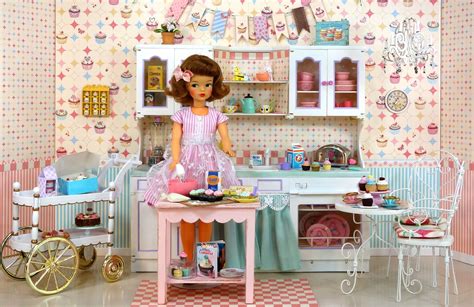 vintage tammy doll in her cupcake kitchen photo and craft by debby emerson tammy doll