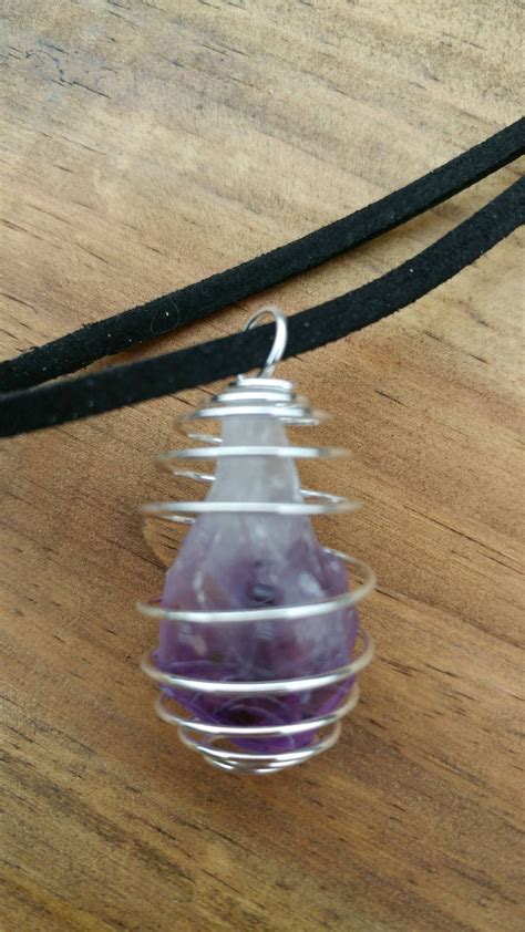 Healing Crystal Necklace Raw Amethyst Pendant Necklace Raw Etsy