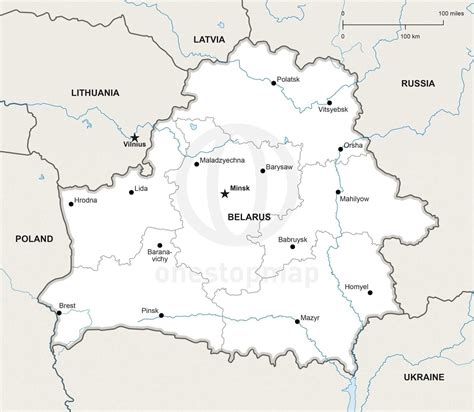Vector Map Of Belarus Political One Stop Map