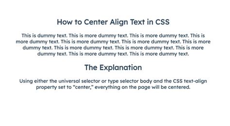 How To Center Text And Headers In Css Using The Text Align Property